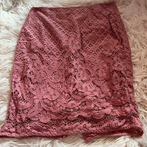 LOFT Pink Lace Pencil Skirt Size 6